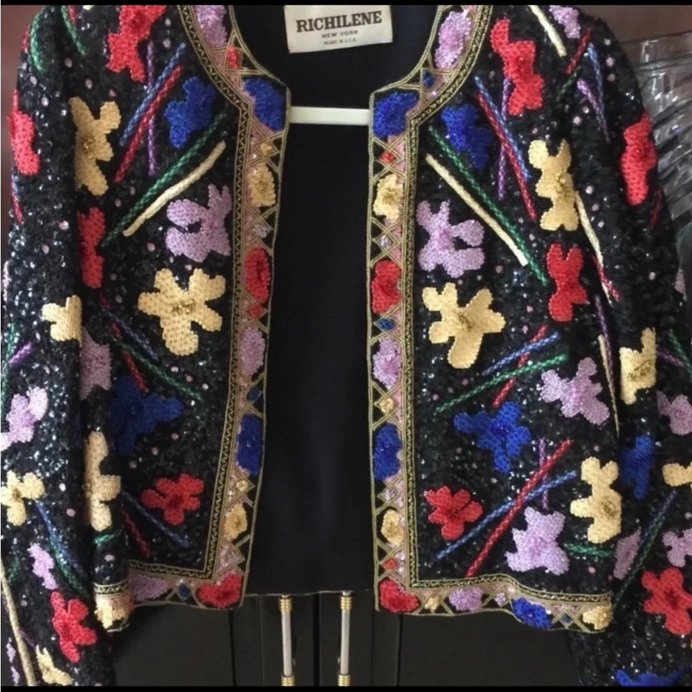 Vintage Richeline Sequined & Beaded Bolaro Jacket - Picture 5 of 8